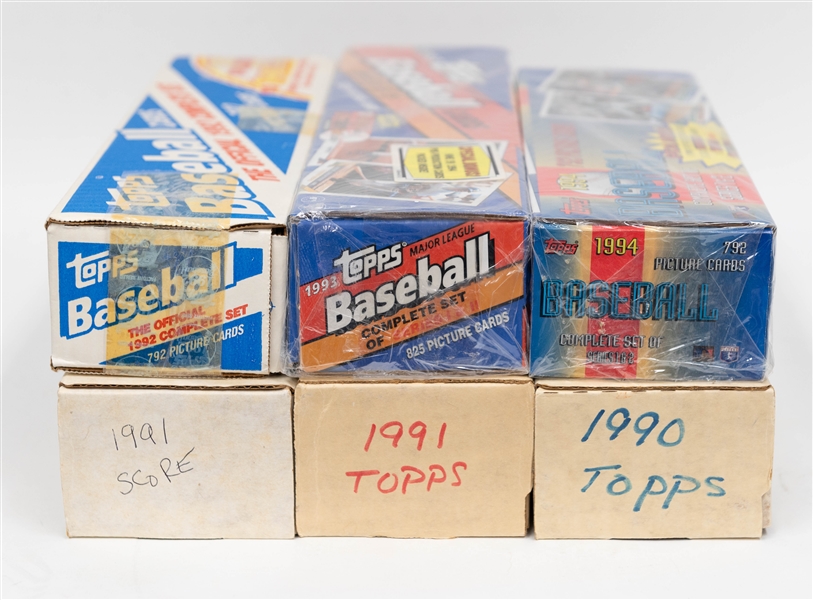 Lot of (5) Complete Topps Baseball Sets from 1990-1994