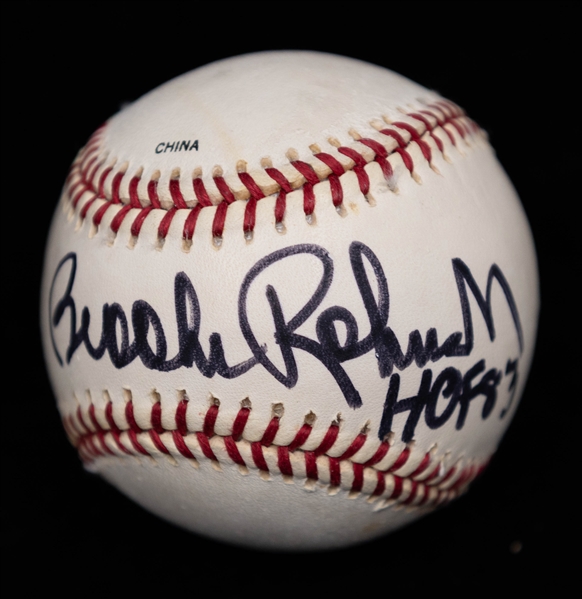 Lot of (4) Autographed Baseballs w. Mark McGwire, Brooks Robinson, Reggie Jackson, and Fay Vincent +(JSA Auction Letter)