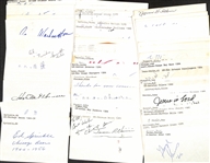 Lot of (50+) Signed Mostly Football  Index Cards inc. (2) Ed Sprinkle, Lou Groza, Hugh McElhenny, Chuck Bednarik, Dante Lavelli, + (JSA Auction Letter) 