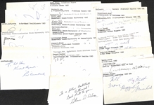 Lot of (50+) Signed Mostly Basketball Index Cards inc. Red Auerbach, Nate Archibald, Campy Russell, Tom McMillan, + (JSA Auction Letter)