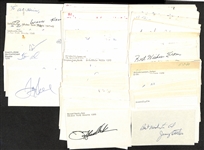 Lot of (100+) Signed Mostly Football Index Cards inc. Joe Greene, Don Reeves, Jethro Pugh, Mike Pruitt, Bud Wilkinson, Lou Lombardo, + (JSA Auction Letter)