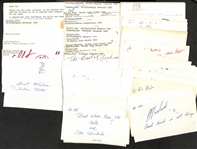 Lot of (100+) Signed Mostly Football Index Cards inc. Tobin Rote, Mel Blount, Albert Bentley, Gary Anderson, + (JSA Auction Letter)