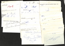 Lot of (100+) Signed Mostly Football Index Cards inc. Steve VanBuren, Craig Morton, Jethro Pugh, + (JSA Auction Letter)