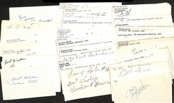 Lot of (50+) Signed Mostly Football Signed Index Cards inc. Tobin Rote, Kellen Winslow, Dan Hampton, Steve Grogan, Hank Strom, + (JSA Auction Letter)