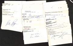 Lot of (75+) Signed Mostly Baseball and Football Index Cards inc. Alan Page, Buddy Ryan, Dave Casper, Freddie Joe Nunn, Mike Michalske, + (JSA Auction Letter)