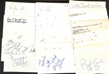 Lot of (100+) Signed Mostly Football Index Cards inc. George Allen, Jack Fleming, Joe Walton, + (JSA Auction Letter) 