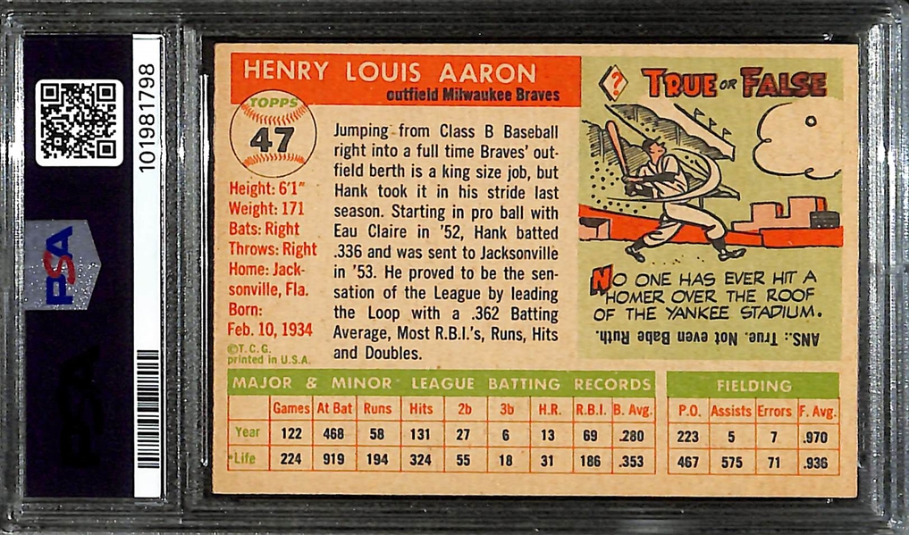 1955 Topps Hank Aaron (2nd Year) #47 Graded PSA 6