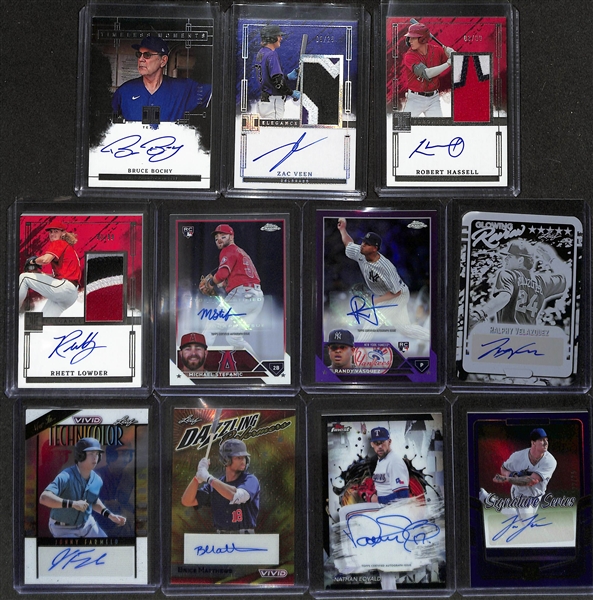 Lot of (30+) Baseball Cards w. (20) Autographs inc. Leonardo Balcazar #/99, Kyle Henley #/299