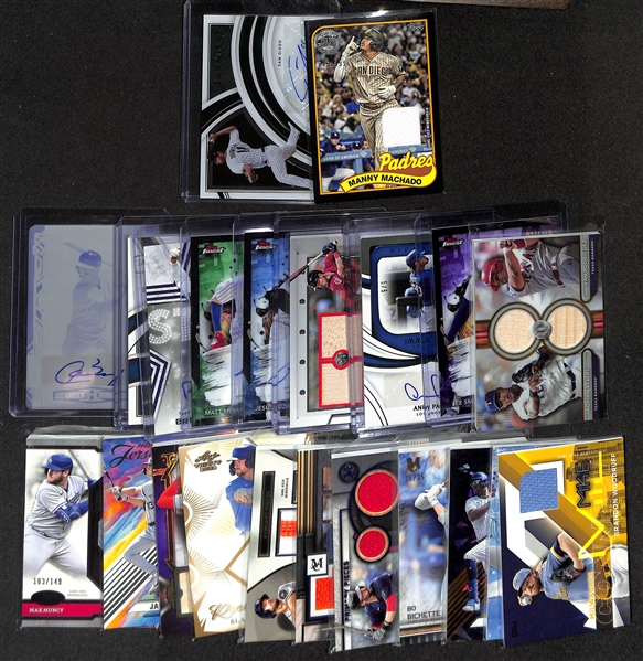 Lot of (22) Autographed or Memorabilia Baseball Cards inc. Manny Machado & Yu Darvish