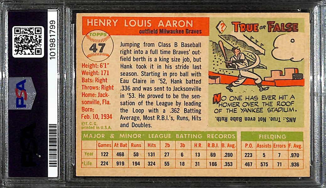 1955 Topps Hank Aaron (2nd Year) #47 Graded PSA 6.5