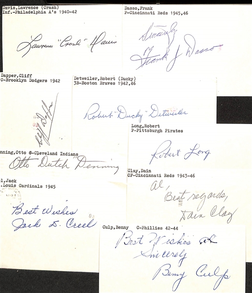 Lot of (600+) Signed Baseball Index Cards w. Monte Irvin, Joe Medwick, Rich Goose Gossage, Roger Craig, and more +(JSA Auction Letter)