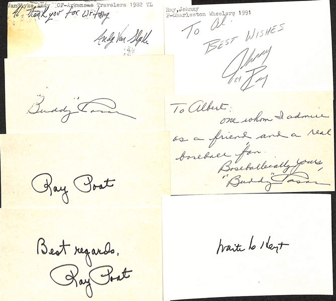 Lot of (600+) Signed Baseball Index Cards w. Monte Irvin, Joe Medwick, Rich Goose Gossage, Roger Craig, and more +(JSA Auction Letter)