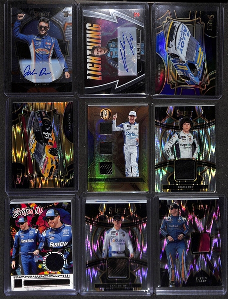 Lot of (40+) Racing Cards w. Max Verstappen, Lewis Hamilton, Ross Chastain, Kurt Busch, Martin Truex Jr