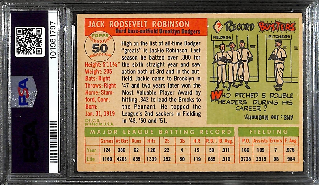 1955 Topps Jackie Robinson #50 Graded PSA 4