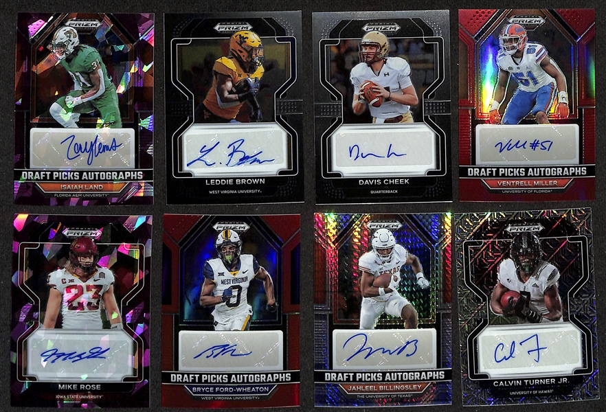 Lot of (23) Modern Football Cards W. Puka Nacua Absolute Rookie Autograph /199, Jayden Reed Rookie Premiere Autograph /99, Jayden Reed Silver Prizm Draft Picks Autograph, and Anquan Boldin Silver...