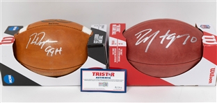 Lot of (2) Signed Footballs - Deandre Hopkins & Ron Dayne (JSA Auction Letter)
