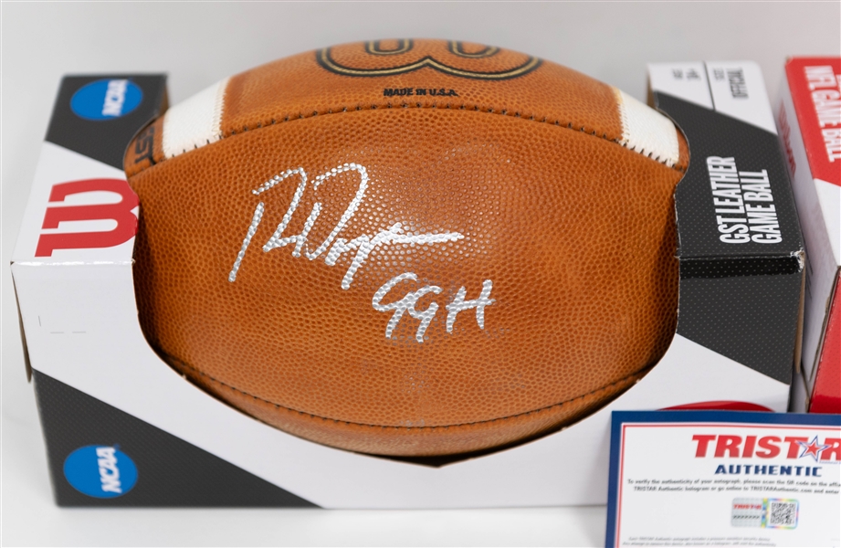 Lot of (2) Signed Footballs - Deandre Hopkins & Ron Dayne (JSA Auction Letter)
