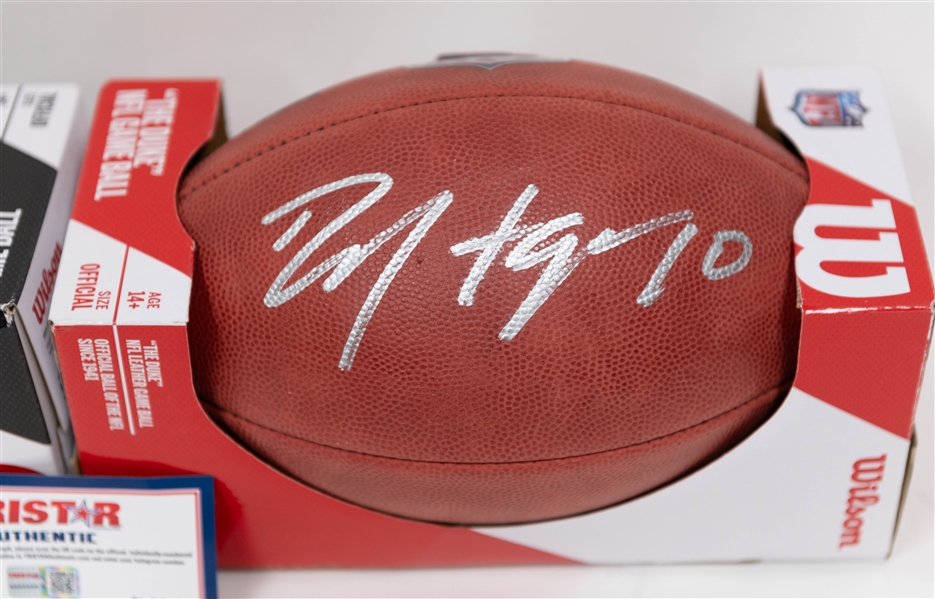 Lot of (2) Signed Footballs - Deandre Hopkins & Ron Dayne (JSA Auction Letter)