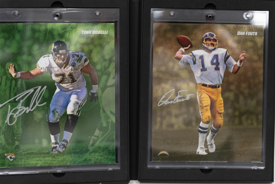 Lot of (2) Fanatics Under Wraps NFL Emanate Autographs 2. Tony Boselli Green /99 & Dan Fouts Gold /50