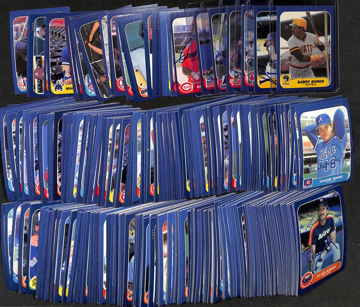 Lot of (300+) Signed 1986 Fleer Baseball Cards inc. Barry Bonds, Tony Gwynn, Roger Clemens, Joe Carter, +  (JSA Auction Letter)