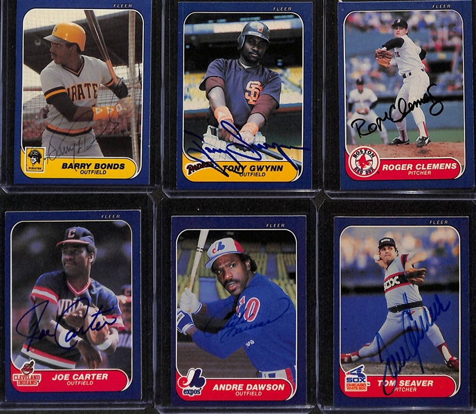 Lot of (300+) Signed 1986 Fleer Baseball Cards inc. Barry Bonds, Tony Gwynn, Roger Clemens, Joe Carter, +  (JSA Auction Letter)