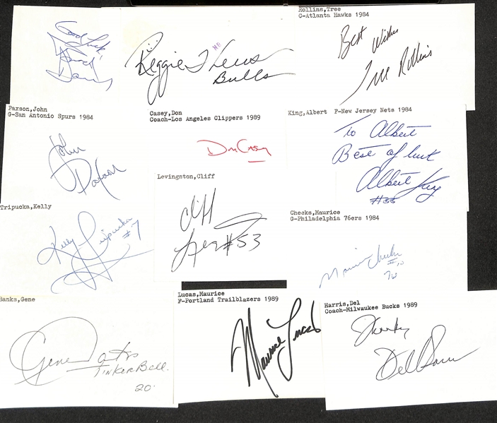 Lot of (100+) Signed Mostly Basketball-Related Index Cards inc. James Worthy, Bill Walton, Michael Couper, Jerry Sloan, Billy Knight, +. (JSA Auction Letter)