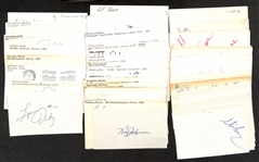 Lot of (50+) Signed Mostly Football Index Cards inc. Lynn Dickey, Ken Stabler, Don Maynard, Chris Hinton, Ray May, + (JSA Auction Letter)