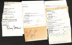 Lot of (50+) Signed Mostly Football Index Cards inc. Doak Walker, Yale Lary, Mike Singletary, Mel Hein, + (JSA Auction Letter)