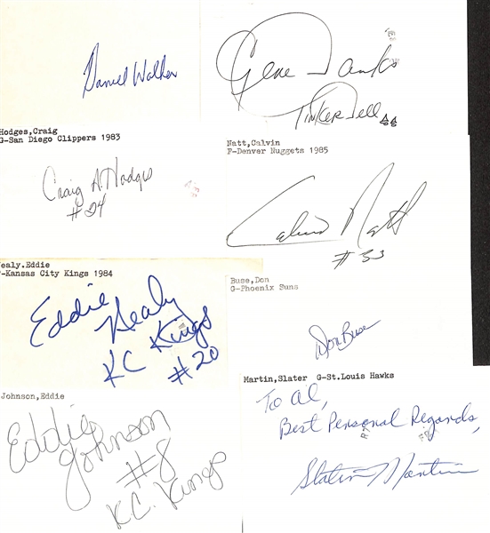 Lot of (100+) Signed Mostly Basketball Index Cards inc. Jack Ramsay, Billy Cunningham, Tom McMillen, Bill Laimbeer, + (JSA Auction Letter)