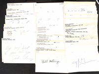 Lot of (50+) Signed Mostly Basketball Index Cards inc. John Chaney, Bernard King, Ralph Sampson, Andrew Toney, + (JSA Auction Letter)
