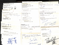 Lot of (50+) Signed Mostly Basketball Index Cards inc. David Robinson, Clyde Drexler, Jack Ramsey, Charles Daley, Doug Collins, + (JSA Auction Letter)