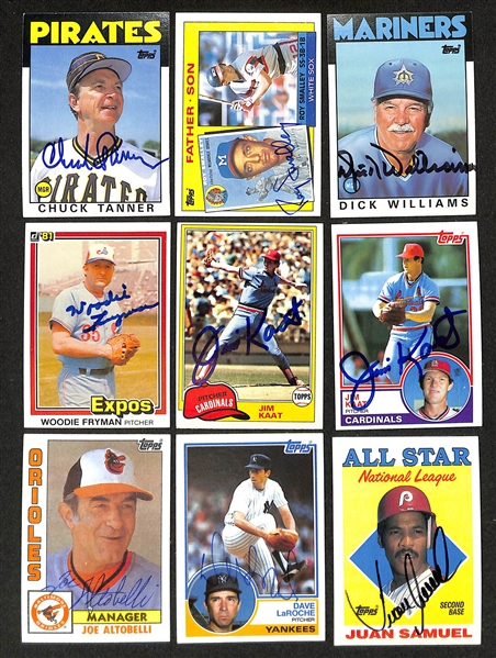 Lot of (200+) Signed Mostly Baseball Cards inc. Chuck Tanner, Roy Smalley, Dick Williams, Woodie Fryman, Jim Kaat, + (JSA Auction Letter)
