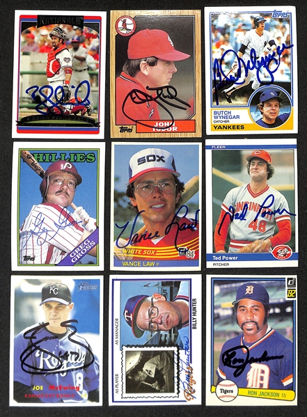 Lot of (200+) Signed Mostly Baseball Cards inc. Chuck Tanner, Roy Smalley, Dick Williams, Woodie Fryman, Jim Kaat, + (JSA Auction Letter)