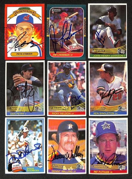 Lot of (200+) Signed Mostly Baseball Cards inc. Chuck Tanner, Roy Smalley, Dick Williams, Woodie Fryman, Jim Kaat, + (JSA Auction Letter)