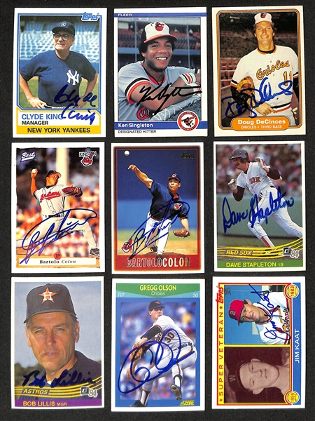 Lot of (200+) Signed Mostly Baseball Cards inc. (2) Carlos Beltran, (2) Chuck Tanner, Tito Francona, Frank Lucchesi, + (JSA Auction Letter)