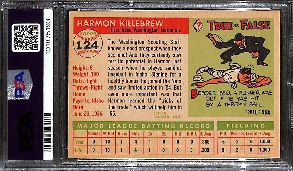 1955 Topps Harmon Killebrew #124 SGC 4
