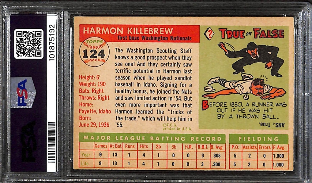 1955 Topps Harmon Killebrew #124 SGC 3