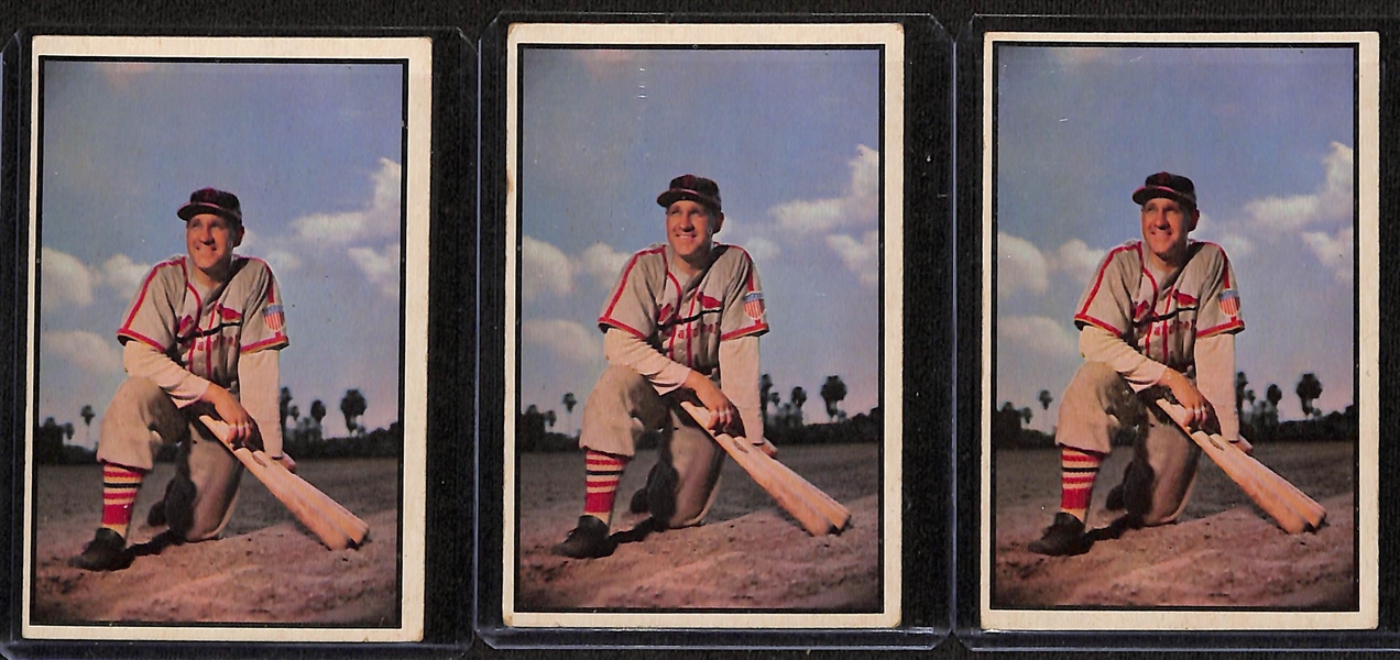 Lot of (60+) Assorted 1953 Bowman Color Cards w. Eddie Mathews #97 SGC 2.5