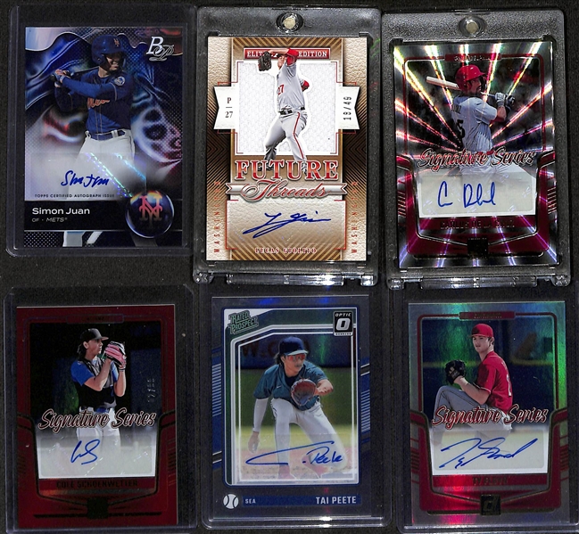 Lot of (26) Rookie Autograph Baseball Cards inc. 2024 Topps Heritage Lawrence Butler, 2024 Donruss Brady House, 2024 Optic James Wood Holo, +