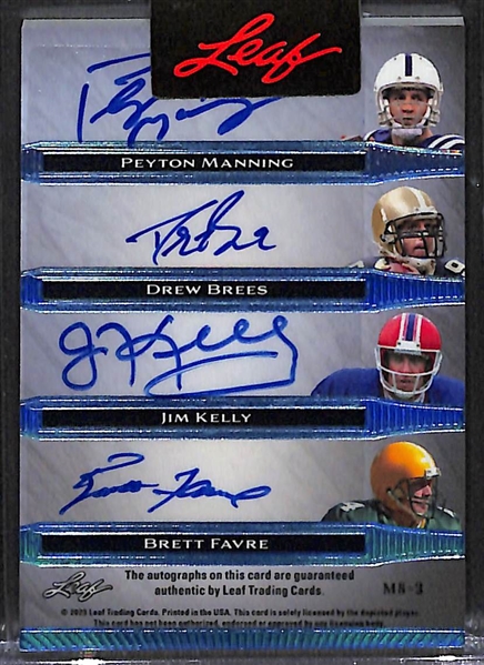 2023 Leaf Magnificent Joe Montana/Terry Bradshaw/Dan Marino/Roger Staubach/Peyton Manning/Drew Brees/Jim Kelly/Brett Favre Autograph (#/5)