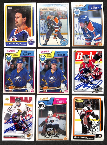 250+ Signed Hockey Cards w.(3) Paul Coffey, (2) Mike Ramsey, (2) Dominik Hasek, + (JSA Auction Letter)
