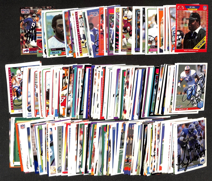 250+ Signed Football Cards w. Art Shell, Charlie Joiner, Herschel Walker, (2) Ron Rivera, (2) Stanley Morgan, (2) Greg Lloyd + (JSA Auction Letter)