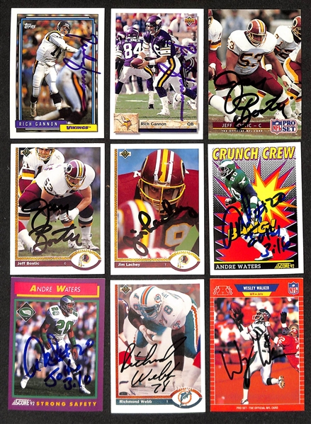 250+ Signed Football Cards w. Art Shell, Charlie Joiner, Herschel Walker, (2) Ron Rivera, (2) Stanley Morgan, (2) Greg Lloyd + (JSA Auction Letter)