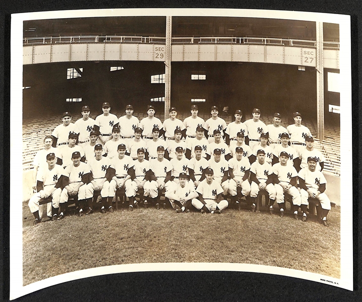 Original 1949 NY Yankees & Brooklyn Dodgers Team Photos (In Envelope Postmarked 1950) & (4) Circa 1950 Philadelphia A's Score Cards (Scored)