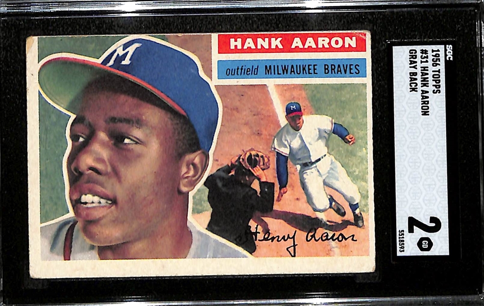 1956 Topps Hank Aaron #31 Graded SGC 2