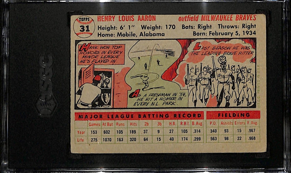 1956 Topps Hank Aaron #31 Graded SGC 2