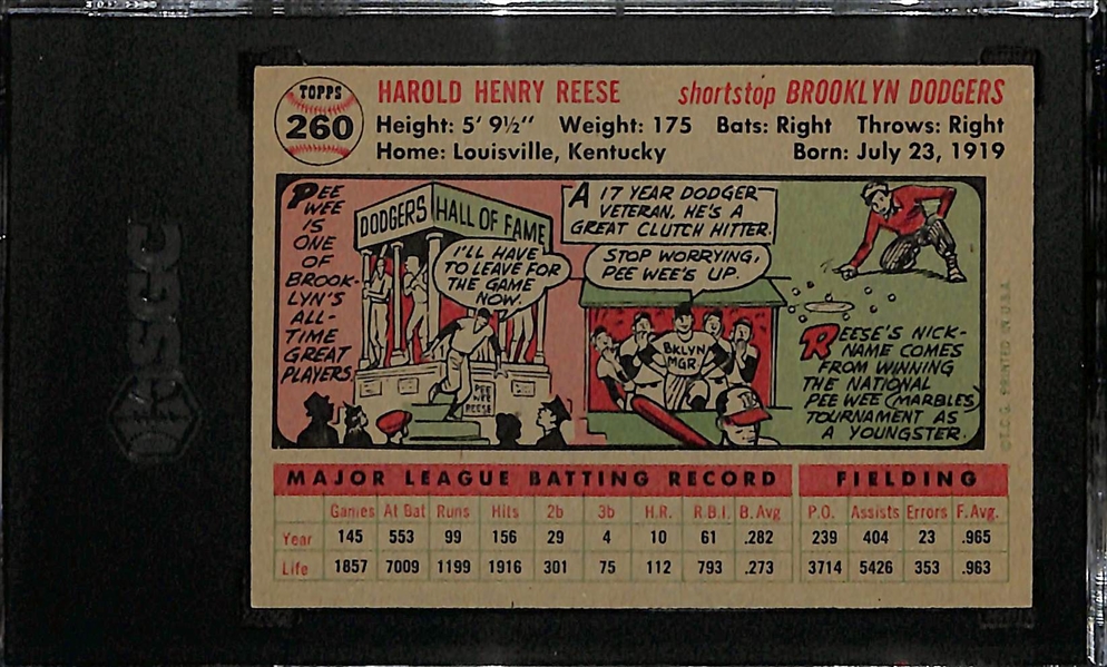 1956 Topps Pee Wee Reese Graded SGC 5