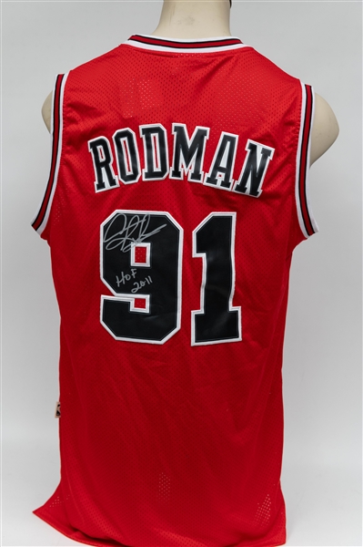 Dennis Rodman Signed Chicago Bulls Authentic Basketball Jersey - JSA Auction Letter