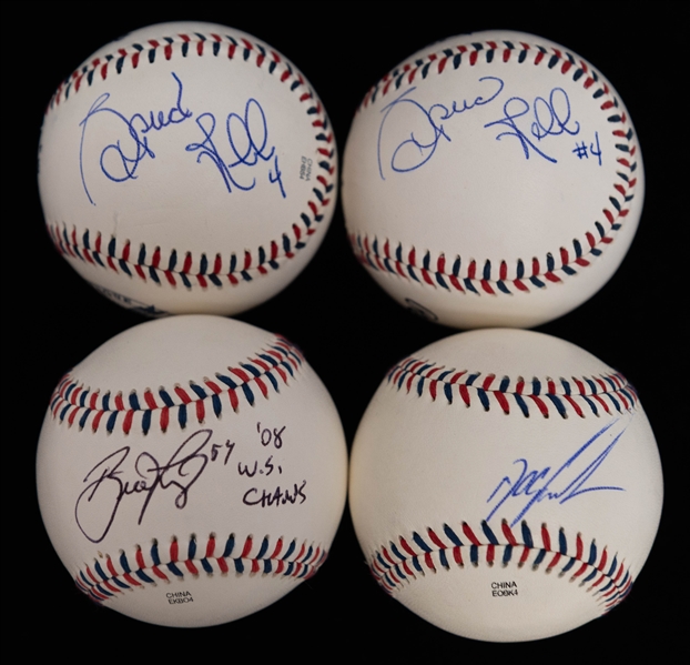 Lot of (4) Signed Baseballs w. Brad Lidge, Dwight Gooden, & Spud Webb - JSA Auction Letter