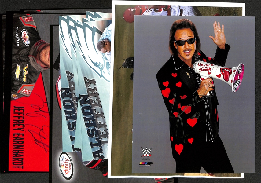 Lot of (12) Signed Pictures w. Jimmy Hart & Brad Lidge